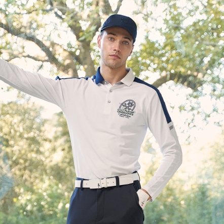 男款 質感撞色拼接刺繡長袖上衣 POLO衫 CB24A4M14011