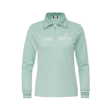 女款 拉鍊針織領長袖上衣 POLO衫 CB25A4W14002