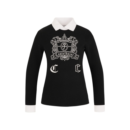 女款 彈力柔軟磨毛長袖上衣 POLO衫 CB24W1W14006