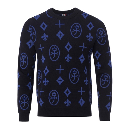 男款 貴族風滿版緹花長袖針織衫 CB24W4M54001