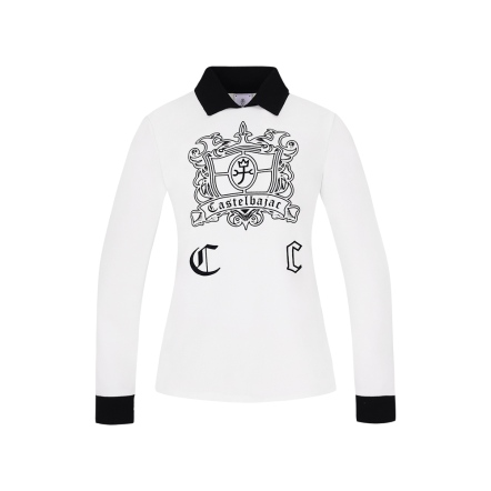 女款 彈力柔軟磨毛長袖上衣 POLO衫 CB24W1W14006