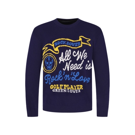 男款 ROCK'N'LOVE緹花長袖針織衫 CB24W1M54002