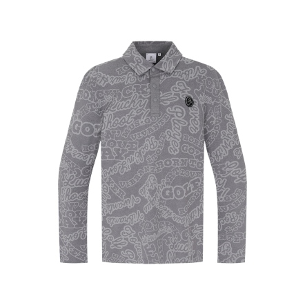 男款 個性滿版磨毛長袖上衣 POLO衫 CB24W1M14004