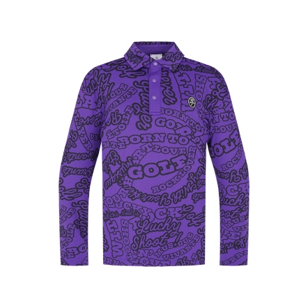 男款 個性滿版磨毛長袖上衣 POLO衫 CB24W1M14004