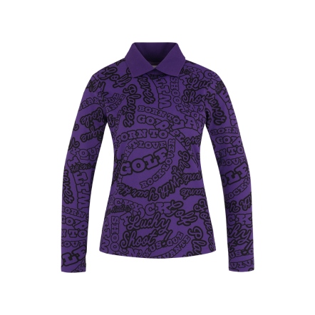 女款 個性滿版磨毛長袖上衣 POLO衫 CB24W1W14002