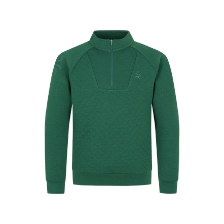 男款 小高領菱紋壓線拼接長袖上衣 POLO衫 CB24W1M14006