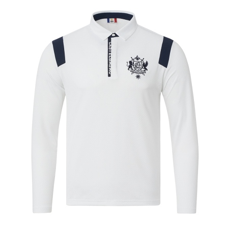 男款 皇家徽章刺繡長袖上衣 POLO衫 CB24A4M14003