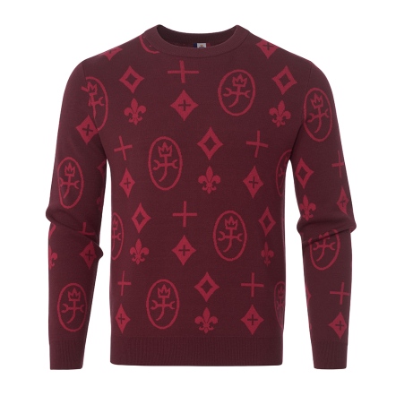 男款 貴族風滿版緹花長袖針織衫 CB24W4M54001